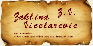 Žaklina Vicelarević vizit kartica